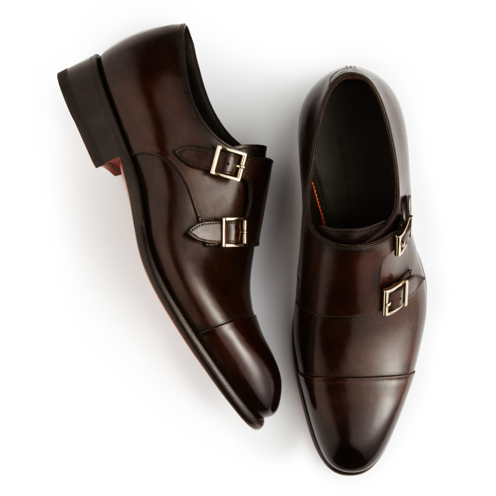 Italian best cognac double monk strap